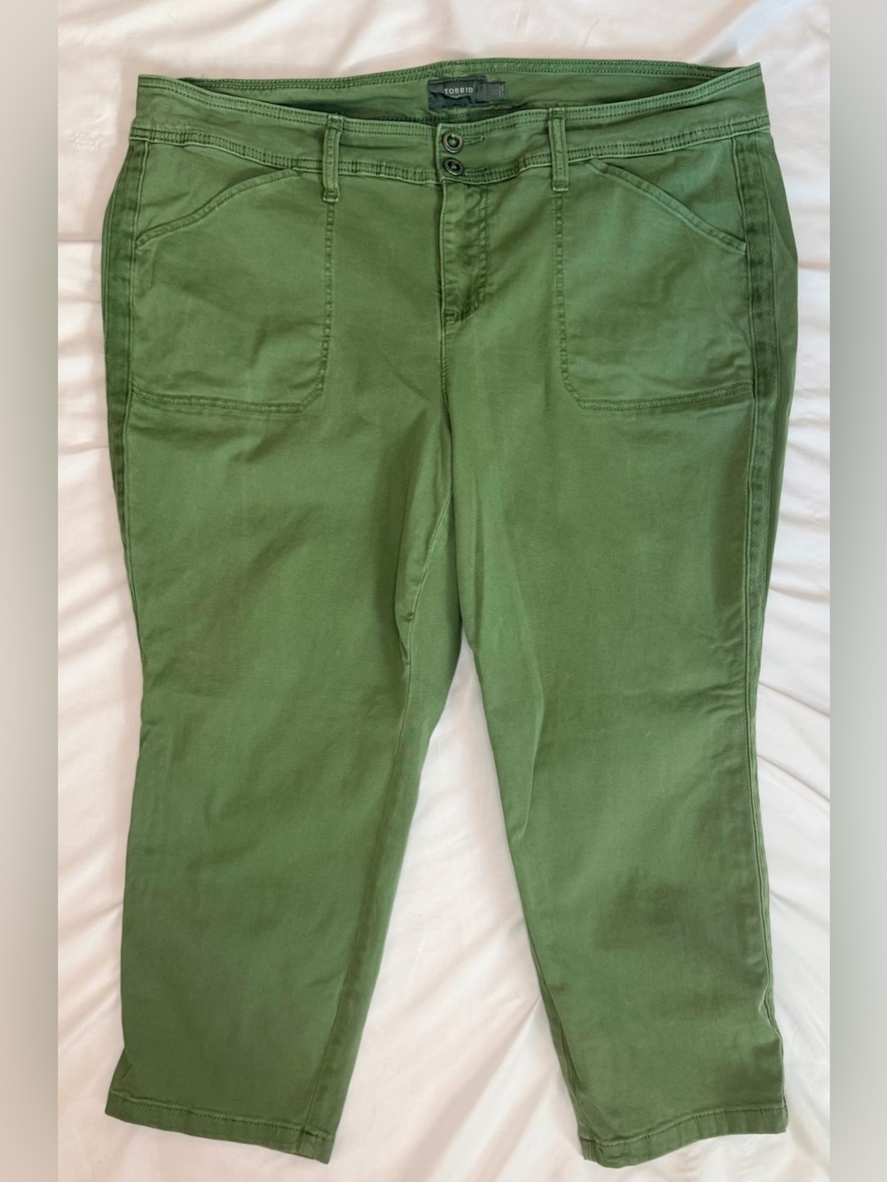 torrid Olive Green Ankle Crop Jeans